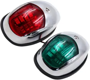 Kisangel 2pcs LED Boat Navigation Lights Lights for Pontoon Yacht Fishing Boat High Visibility Bow Running Signal Essential Safety Accessories