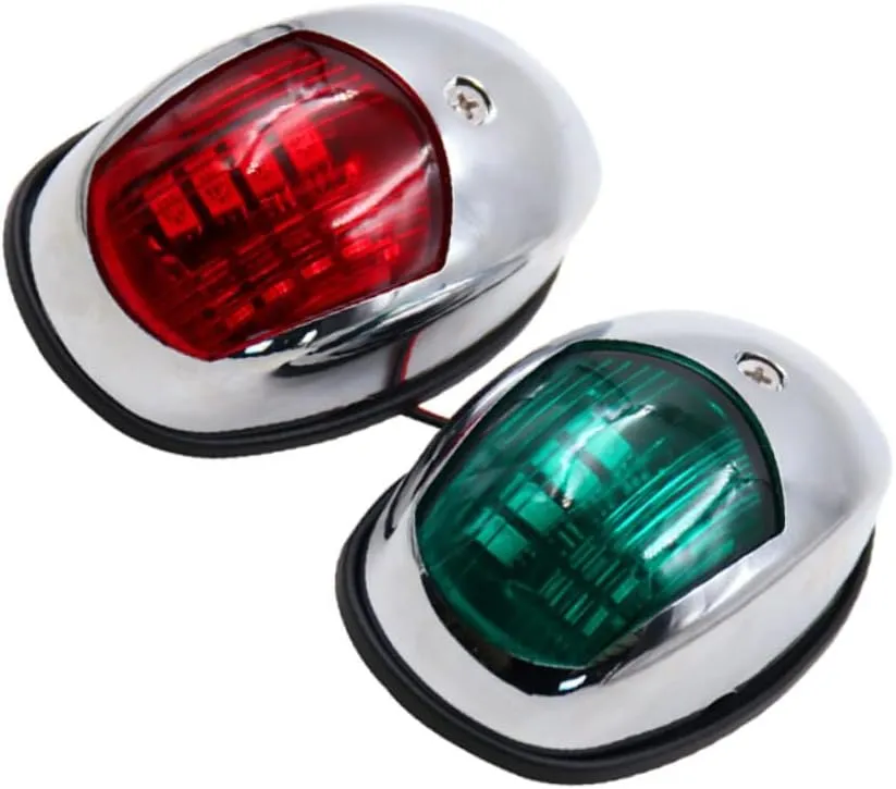 Kisangel 2pcs LED Boat Navigation Lights Lights for Pontoon Yacht Fishing Boat High Visibility Bow Running Signal Essential Safety Accessories