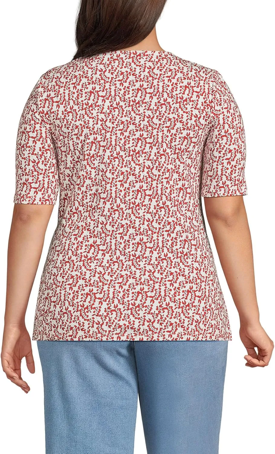 Lands' End Women's Lightweight Jersey Tie Front Top