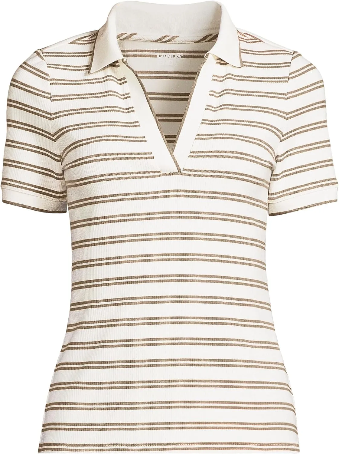 Lands' End Women's Short Sleeve Wide Rib Polo