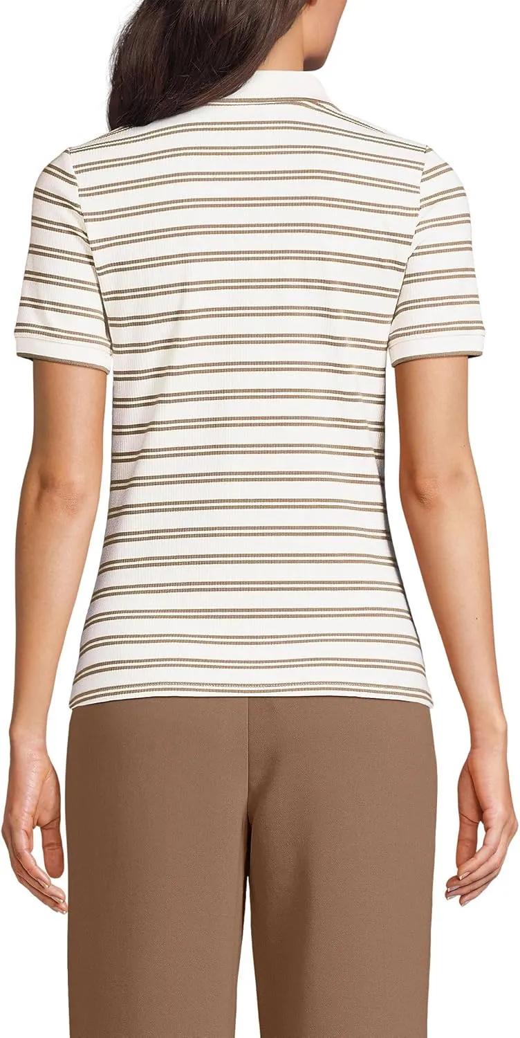 Lands' End Women's Short Sleeve Wide Rib Polo
