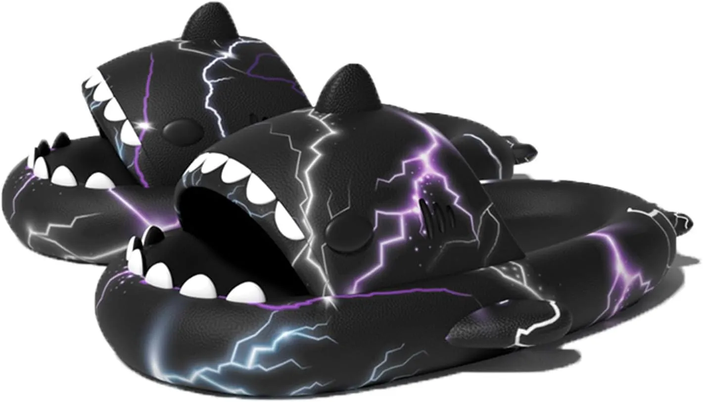 Lantern Fish Shark Slippers, Angler Fish Slides, Glow in the Dark Super Soft, Comfy, Shark Sandals For Women Men