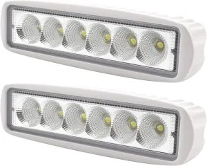 LED Boat Lights Marine Light Bar T-Top Spreader Light Bar White Flood Beams Boat Deck Lights Dock Lights IP67 Waterproof 12V 18W for Pontoon Boat Truck SUV Off-Road Night Fishing Accessories