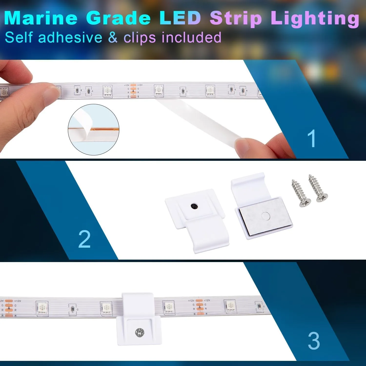 LED Boat Lights Waterproof 65.6FT, 12v RGB Marine Pontoon Boat Light Strip with App & Remote Control, IP67 Waterproof Marine Light Strip for Interior & Exterior, Yacht, Kayak, Cabin
