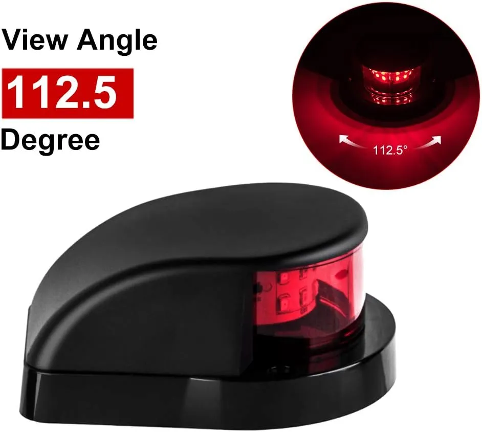 LED Boat Navigation Light Red and Green LED Marine Navigation Light Boat Bow Light for Pontoon and Small Boat (Black New Version)