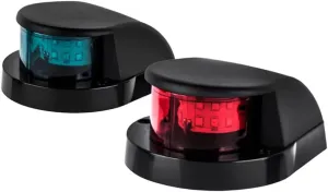 LED Boat Navigation Light Red and Green LED Marine Navigation Light Boat Bow Light for Pontoon and Small Boat (Black New Version)
