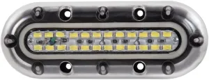 LED Underwater Boat Lights, 12W 12V (Blue, Green, White LED Colour Options), Surface Mount for Boats, Yachts, Cruise Ships, Sailboat, Pontoon, Transom (White)