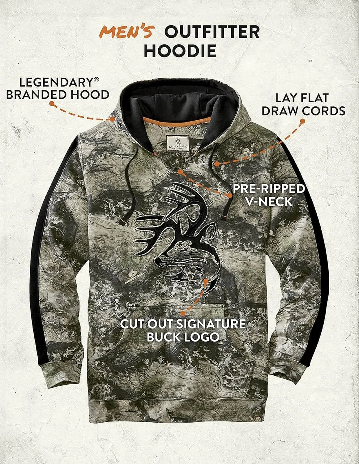 Legendary Whitetails Men's Camo Outfitter Hoodie