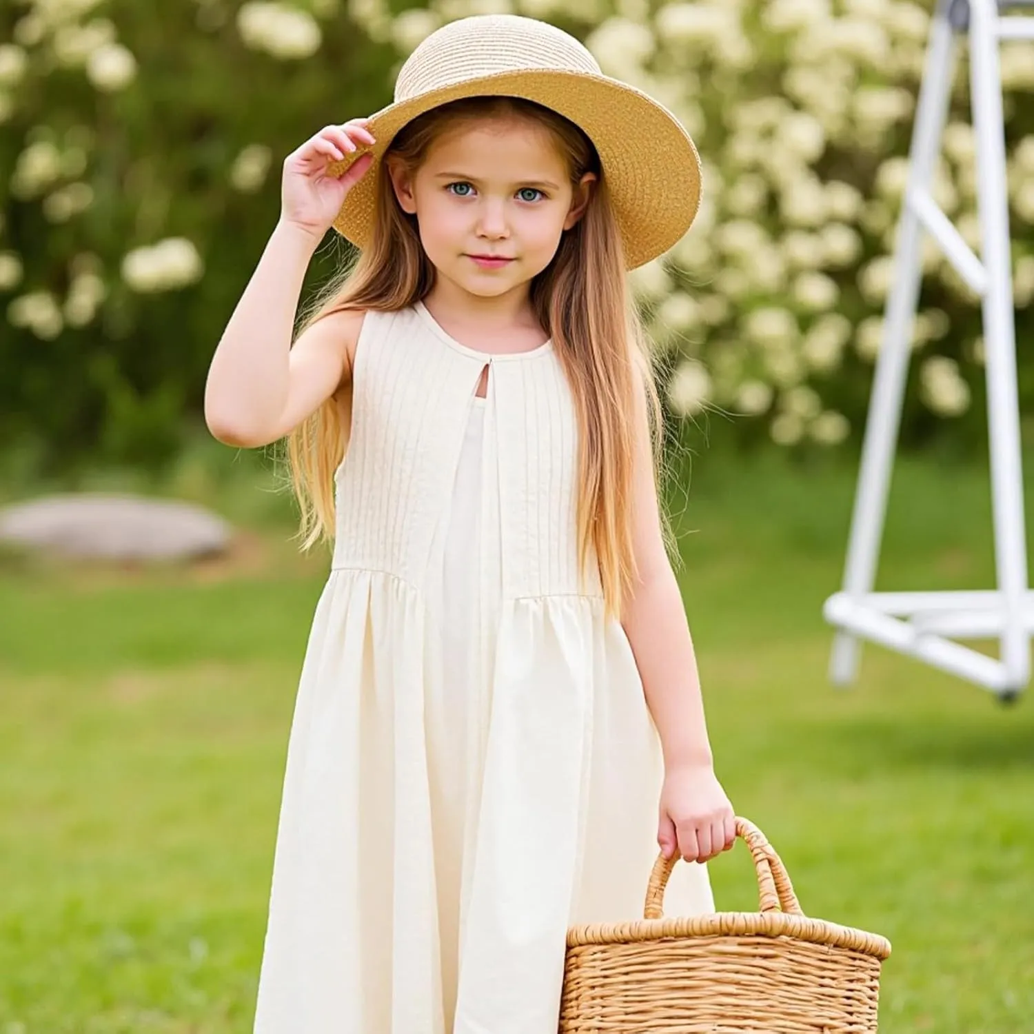 Little Bitty Toddler Girls Dresses Cotton Sleeveless Casual Strawberry Print Summer Sundress for Kids Size 2-7T