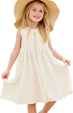 Little Bitty Toddler Girls Dresses Cotton Sleeveless Casual Strawberry Print Summer Sundress for Kids Size 2-7T