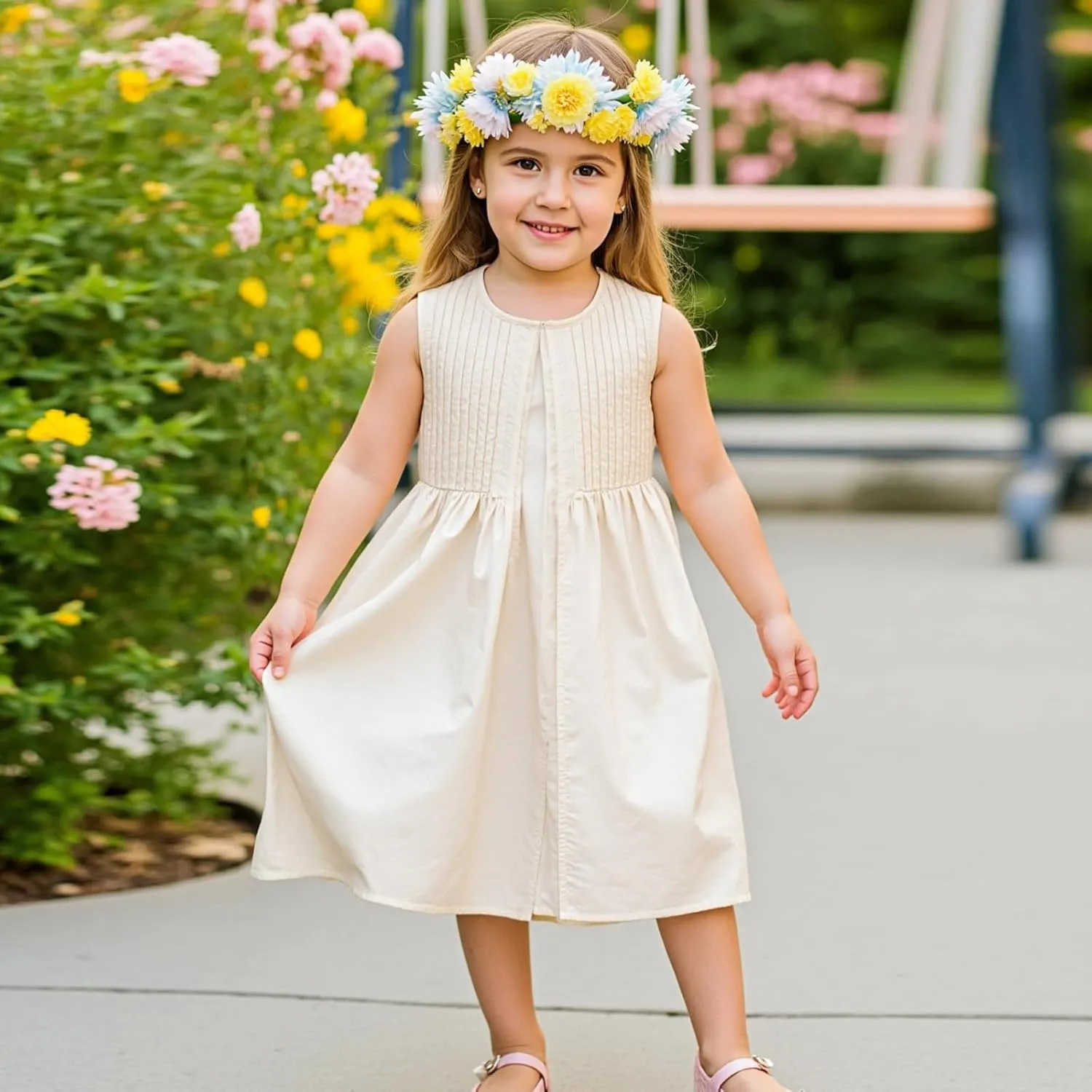 Little Bitty Toddler Girls Dresses Cotton Sleeveless Casual Strawberry Print Summer Sundress for Kids Size 2-7T