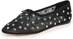 Loeffler Randall Women's Landon Soft Ballet Flats, Black/Silver, 5.5 Medium US