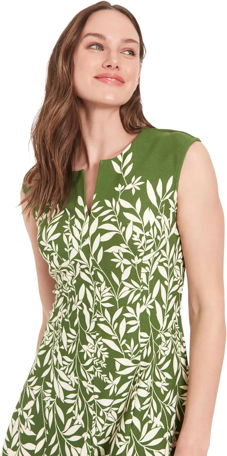 London Times Fit-and-Flare Summer V-Neck Bridal Shower, Wedding Guest, Casual Work Dresses for Women