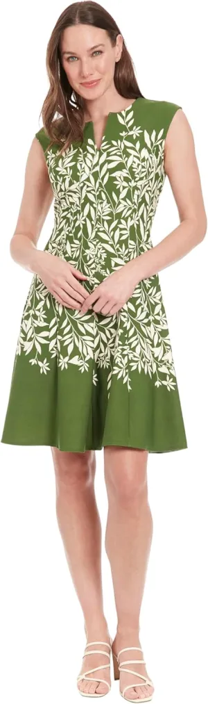 London Times Fit-and-Flare Summer V-Neck Bridal Shower, Wedding Guest, Casual Work Dresses for Women