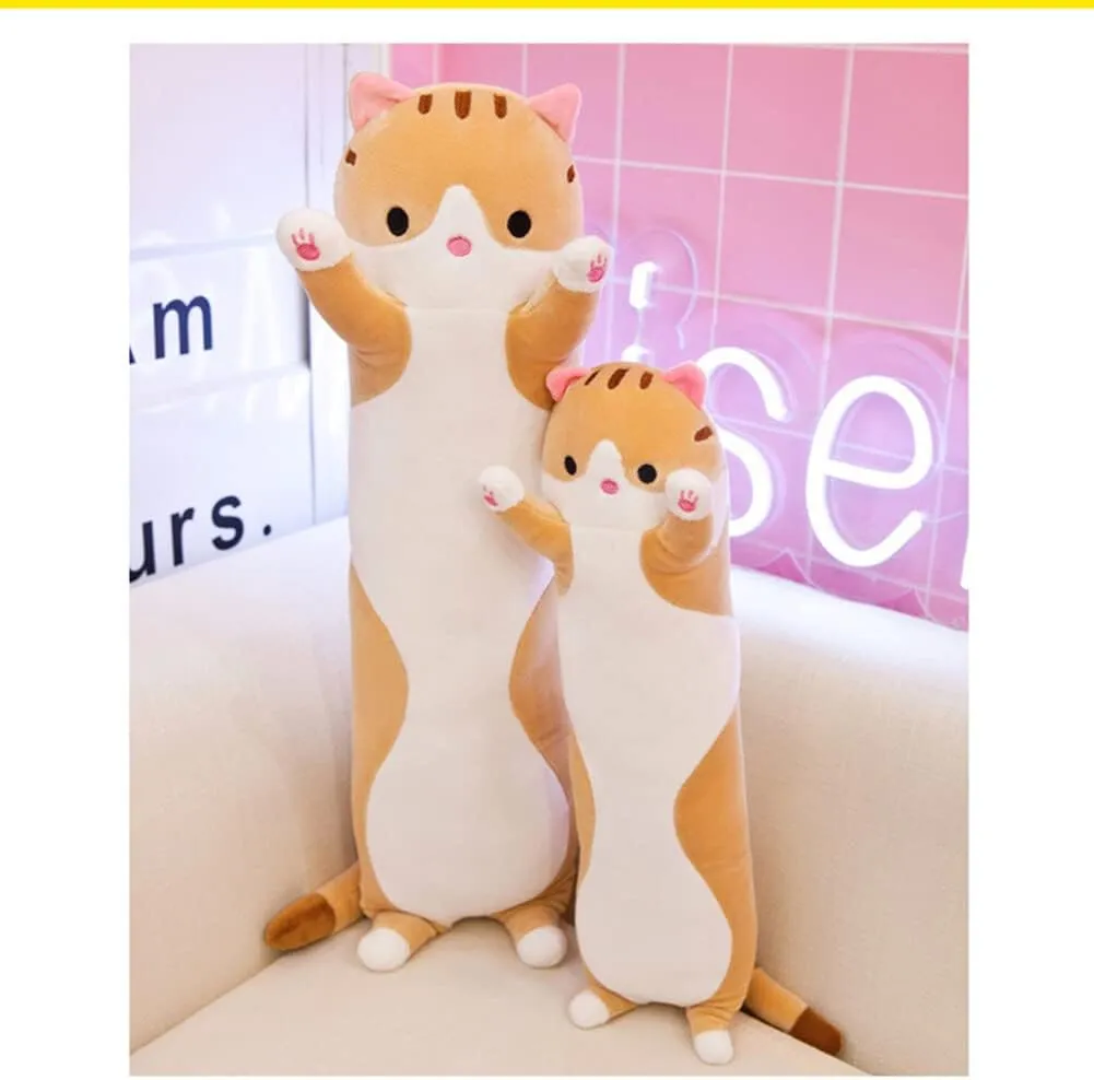 Long Cat Plush Pillow - 43.3 inch Cute Cat Plush Long Body Pillow Stuffed Animal Gift