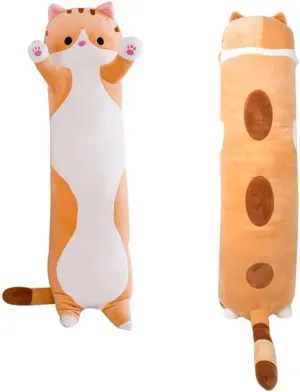 Long Cat Plush Pillow - 43.3 inch Cute Cat Plush Long Body Pillow Stuffed Animal Gift