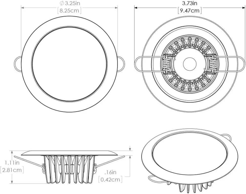 Lumitec Mirage LED Flush Mount Ceiling Down Light - White - Warm White - IP67 Rated, Slim Profile, Ideal for Indoor/Outdoor, 113129, 300 Lumens