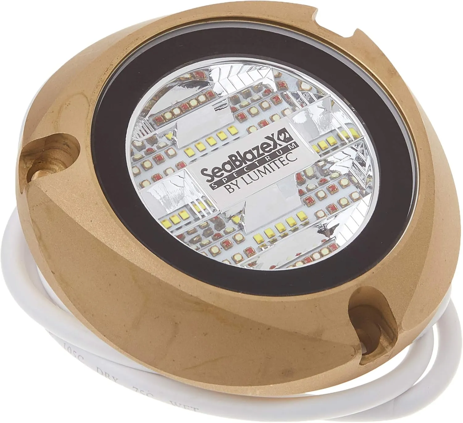 Lumitec SeaBlazeX2 Underwater LED Light - 6000 Lumens, Dual Color White/Blue & RGBW Spectrum - Solid l Bronze - PLI Enabled, Easy Surface Mount Design - 3-Year Warranty - Boat Lighting, Spectrum RGBW