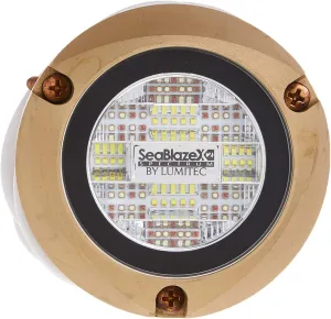 Lumitec SeaBlazeX2 Underwater LED Light - 6000 Lumens, Dual Color White/Blue & RGBW Spectrum - Solid l Bronze - PLI Enabled, Easy Surface Mount Design - 3-Year Warranty - Boat Lighting, Spectrum RGBW