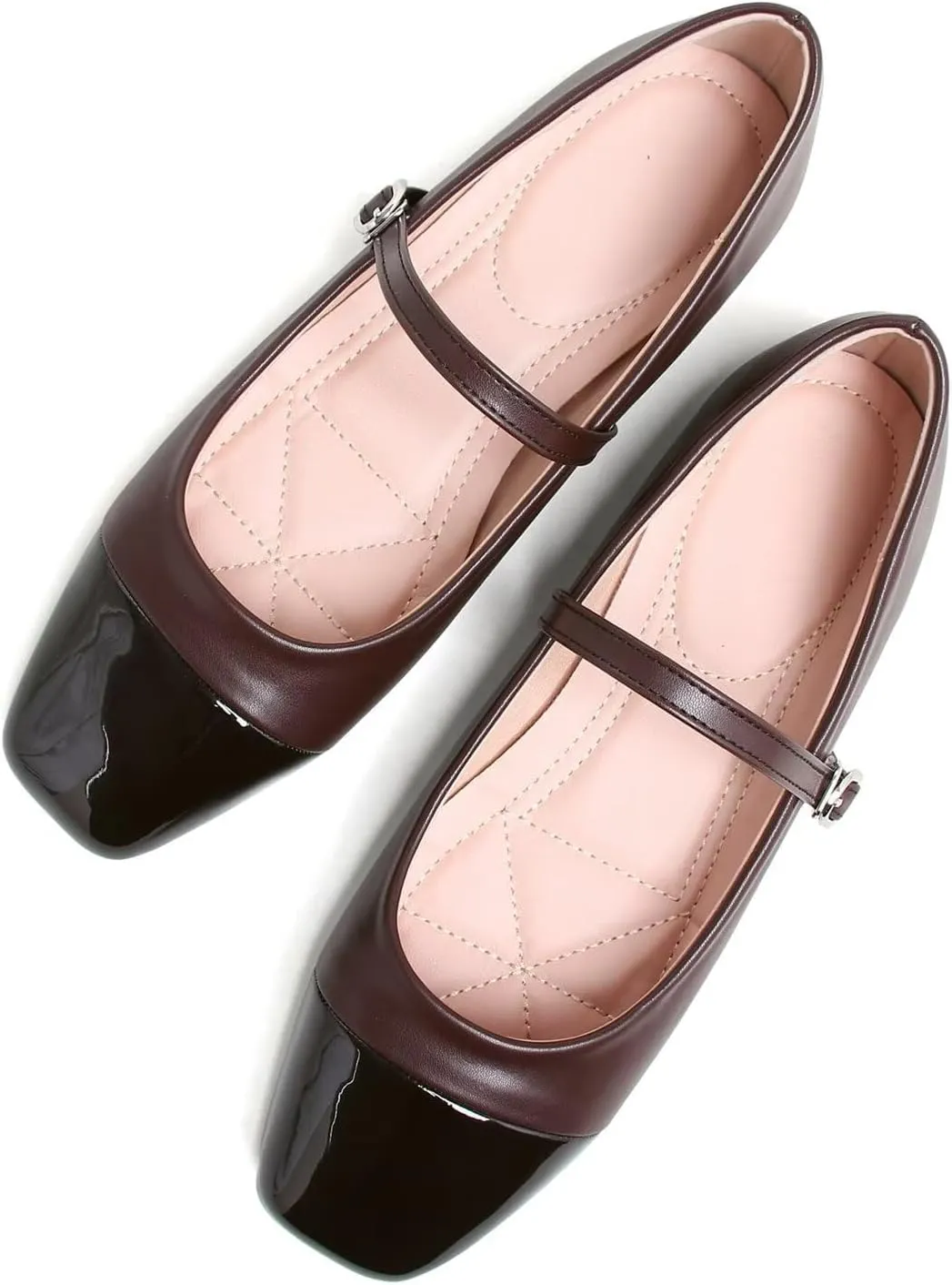 LUXINYU Women's Slip on Flats,Classy Round Toe Solid Classic Mary Jane Ballet Dance Shoes Soft Comfortable PU Flat Shoes