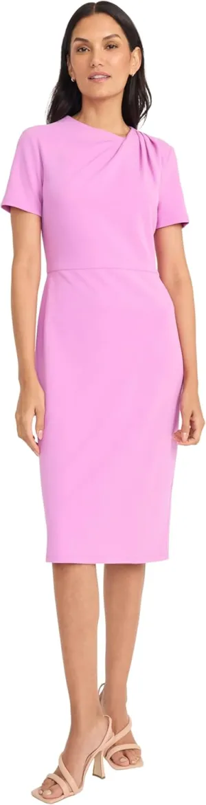Maggy London Chic Asymmetric Crew Neck Short Sleeve Below The Knee Womens Dresses