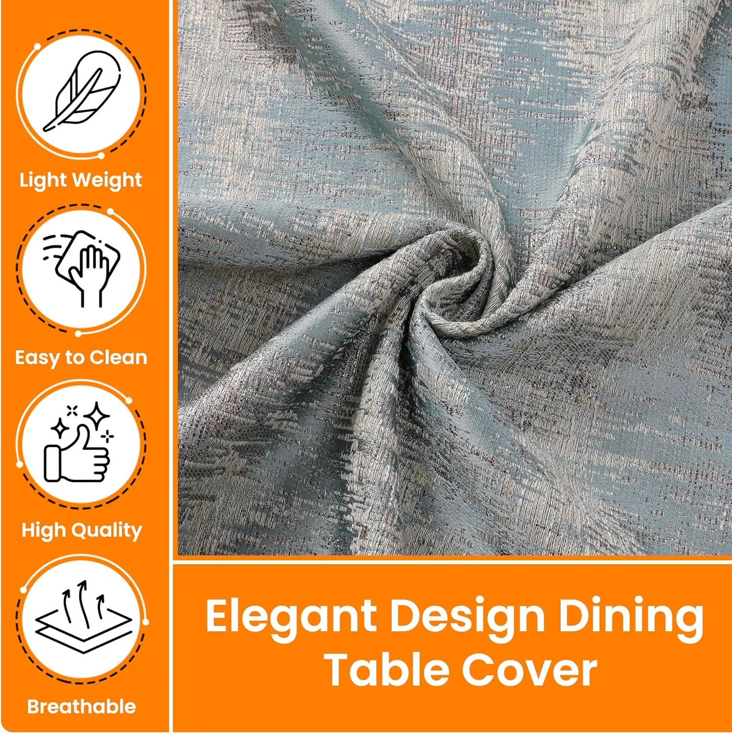 Majestic Giftware Jacquard Tablecloths for Rectangle Tables (TARNY-5472) | Aruba - Navy Elegance Design Dining Table Cover | Decorative Soft & Washable Tablecloth for Home, Kitchen & Dining (54X72)
