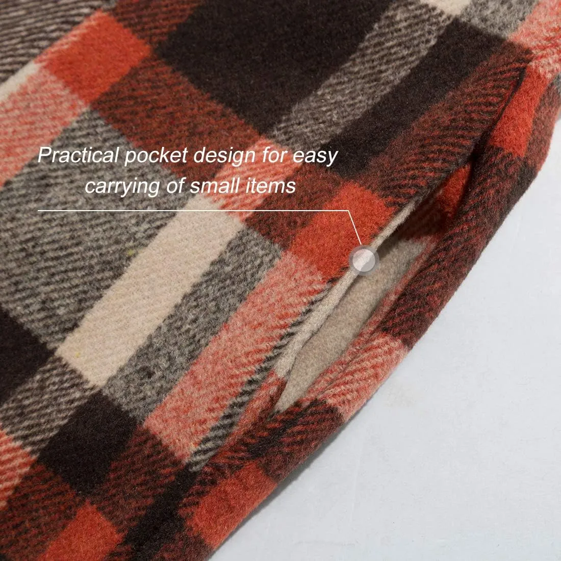 Mannice Womens Buffalo Plaid Sleeveless Cardigans Lapel Open Front Plaid Vest Jacket Coat with Pockets