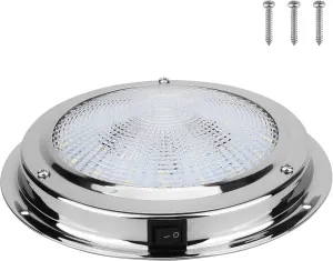 Marine Boat Dome Light 12V LED Boat Interior Lights with Toggle Switch 5.5" LED Boat Cabin Light with Stainless Steel Surface Mount