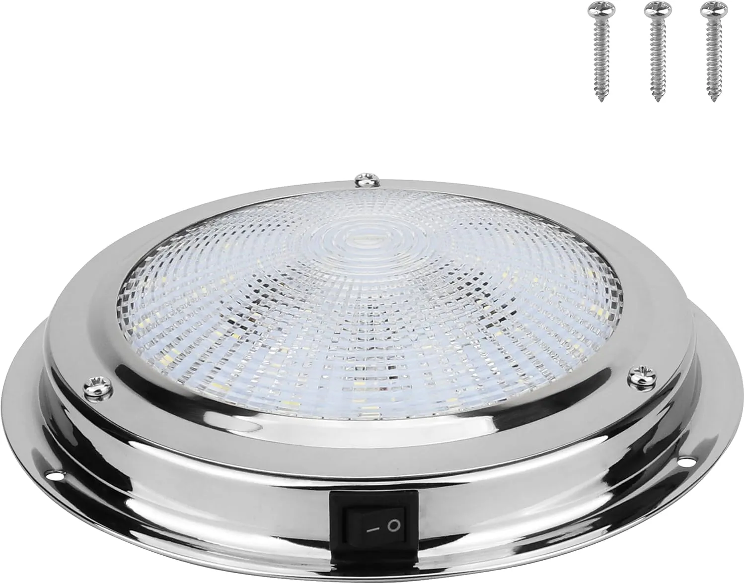 Marine Boat Dome Light 12V LED Boat Interior Lights with Toggle Switch 5.5" LED Boat Cabin Light with Stainless Steel Surface Mount