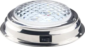 Marine Boat Dome Light LED Boat Cabin Light with Switch Stainless Steel Surface Mount 12 Volts 6.7 Inches (White)
