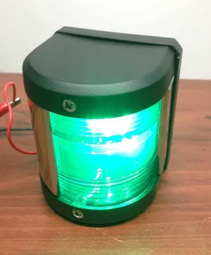 MARINE BOAT GREEN STARBOARD SIDE LED NAVIGATION LIGHT WATERPROOF BOATS UP TO 12M