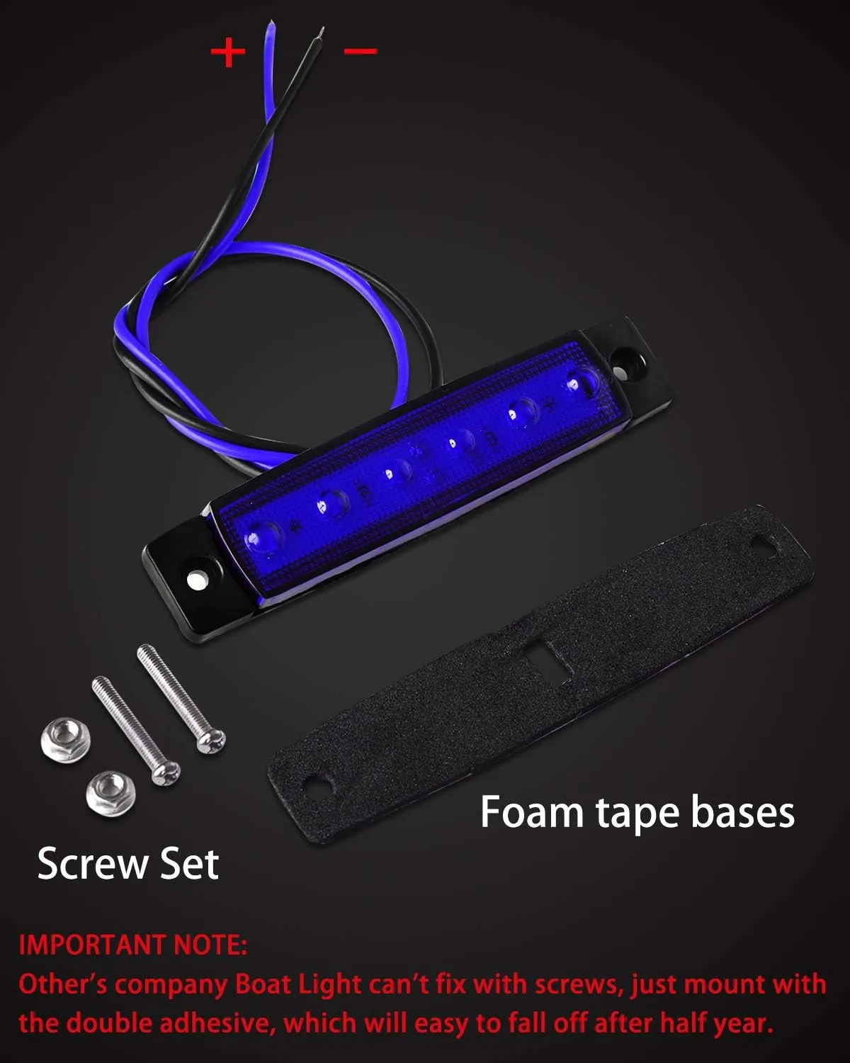 Marine Boat Lights, Utility Led Interior Lights for Deck Courtesy Transom Cockpit Light, 12v Waterproof Marine Lighs for Yacht Fishing Pontoon Boat Sailboat Kayak Bass Boat, Blue, 10PCS