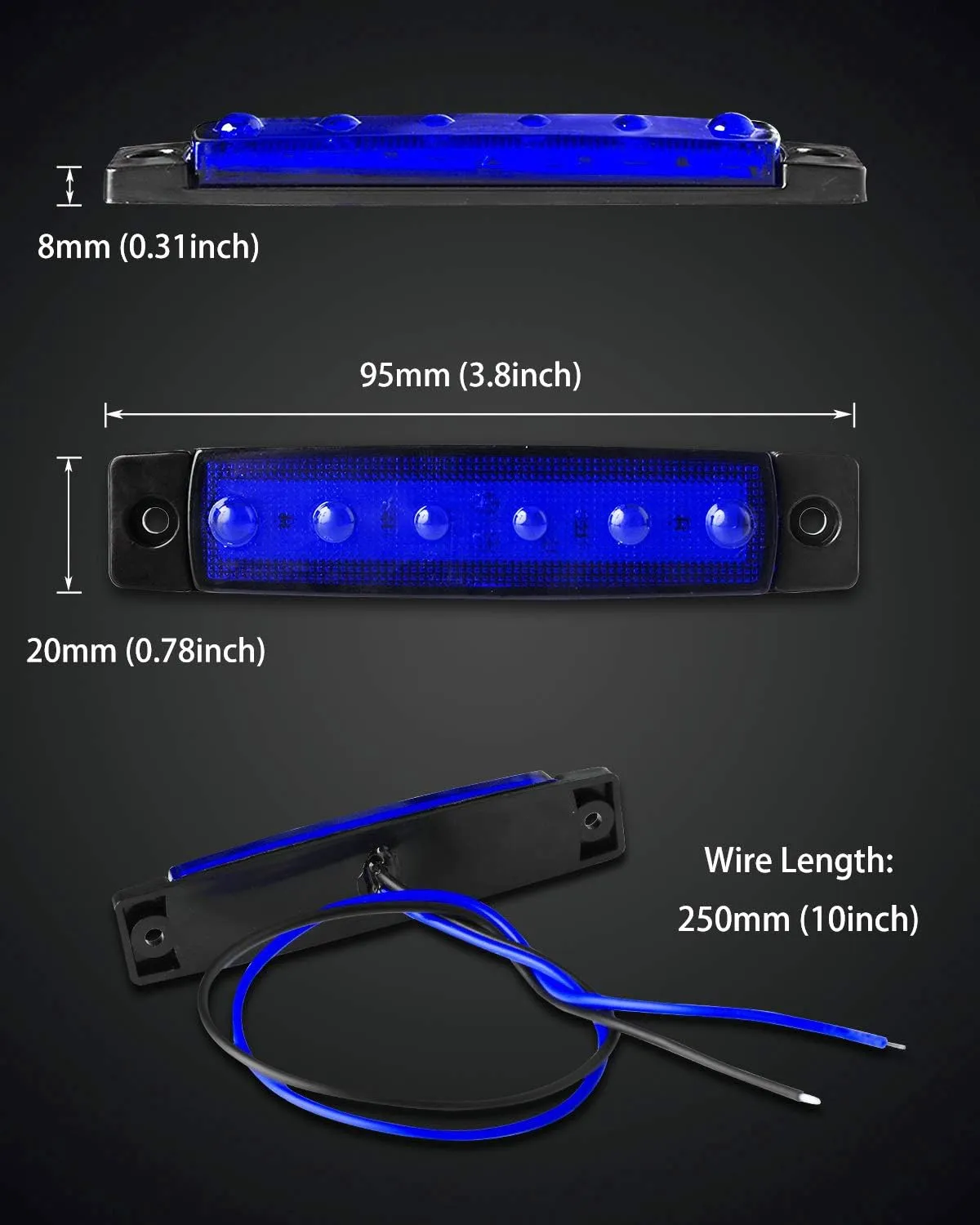 Marine Boat Lights, Utility Led Interior Lights for Deck Courtesy Transom Cockpit Light, 12v Waterproof Marine Lighs for Yacht Fishing Pontoon Boat Sailboat Kayak Bass Boat, Blue, 10PCS