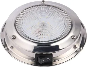 Marine Dome Light LED Boat Cabin Lights White with Switch Stainless Steel Surface Mount 12 Volts (6.0 Inches)