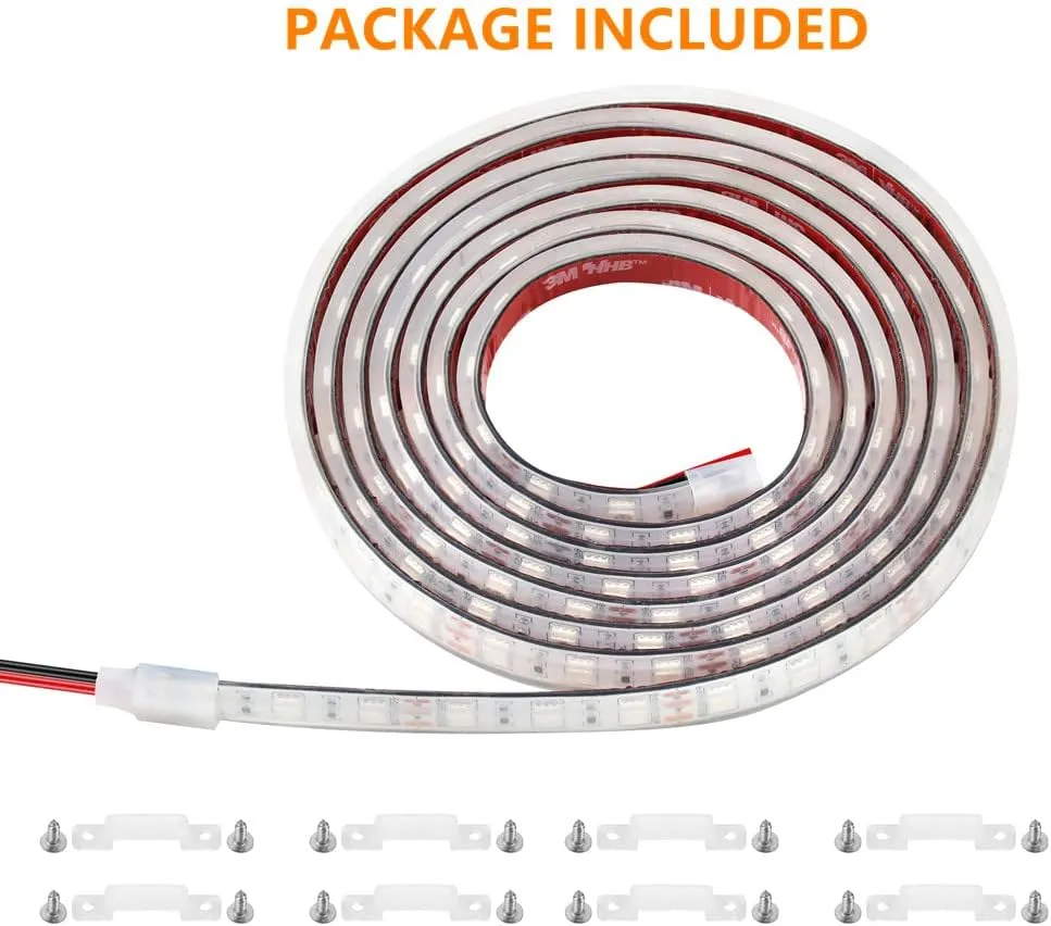 Marine Submersible Boat LED Strip Lights, 12V 8FT IP68 Waterproof Underwater Boat Lights, Boat Interior Light, Boat Deck Light Courtesy Lighting for Fishing Pontoon Kayak Boats, White