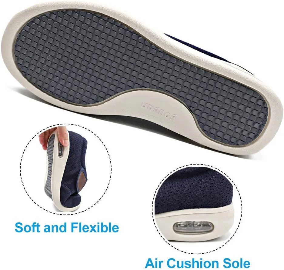 MEJORMEN Men's Edema Diabetic Shoes Adjustable Wide Width Outdoor Walking Sneakers Orthopedic Lightweight Comfy Casual Slippers for Elderly Swollen Feet Arthritis Recovery