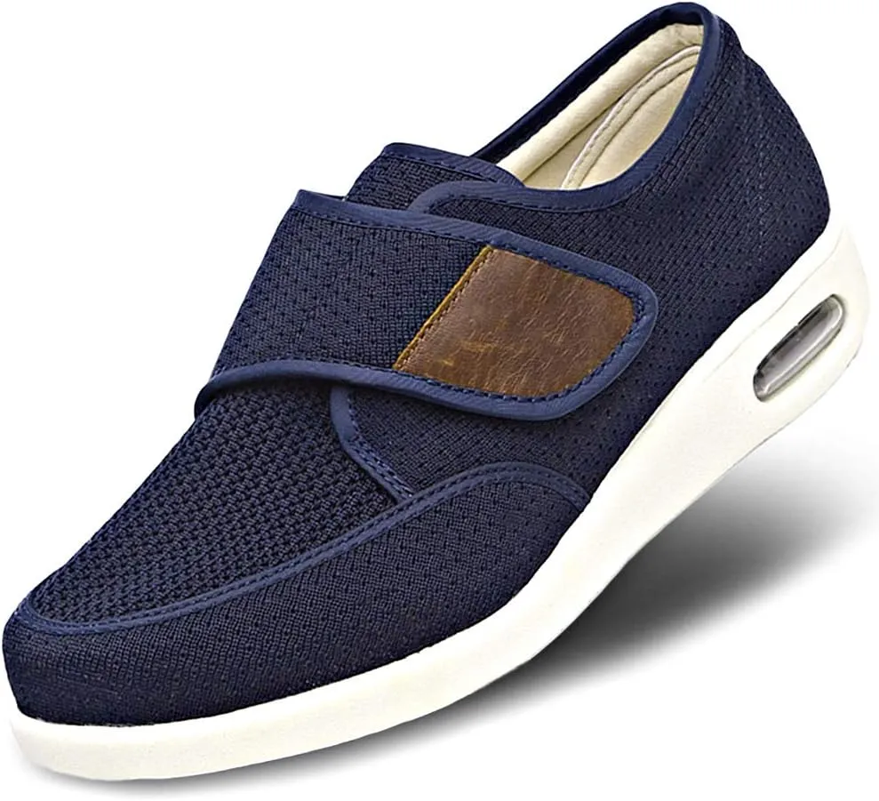 MEJORMEN Men's Edema Diabetic Shoes Adjustable Wide Width Outdoor Walking Sneakers Orthopedic Lightweight Comfy Casual Slippers for Elderly Swollen Feet Arthritis Recovery