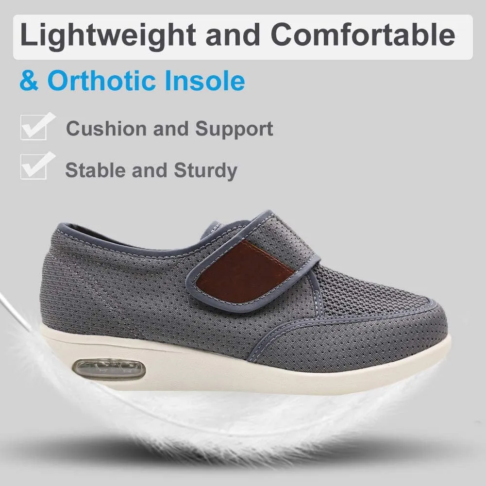MEJORMEN Men's Edema Diabetic Shoes Adjustable Wide Width Outdoor Walking Sneakers Orthopedic Lightweight Comfy Casual Slippers for Elderly Swollen Feet Arthritis Recovery