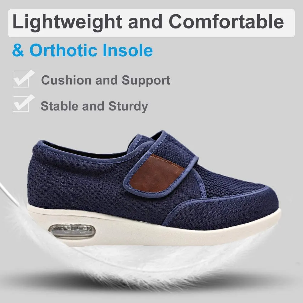 MEJORMEN Men's Edema Diabetic Shoes Adjustable Wide Width Outdoor Walking Sneakers Orthopedic Lightweight Comfy Casual Slippers for Elderly Swollen Feet Arthritis Recovery