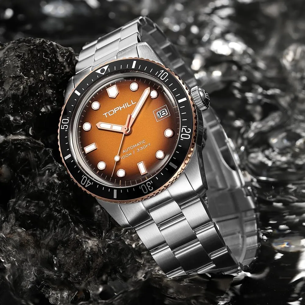 Mens Automatic Watch(No Battery Required),316L Stainless Steel,Domed Glass, 10ATM Waterproof Dive Watch, Luminous, Rotating Bezel, Wrist Watch for Work Casual Dress,40mm