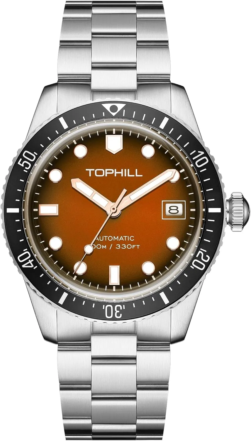 Mens Automatic Watch(No Battery Required),316L Stainless Steel,Domed Glass, 10ATM Waterproof Dive Watch, Luminous, Rotating Bezel, Wrist Watch for Work Casual Dress,40mm
