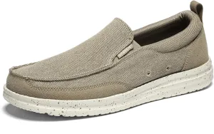 Mens Canvas Slip On Loafers Lightweight Comfy Business Driving Boat Shoes Casual Outdoor Breathable Non-Slip Flat Walking Shoes