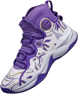 Men's High-Top Basketball Sneakers - Breathable, Non-Slip Rubber Sole with Shock Absorption, Durable & Stylish for Running and Casual Wear