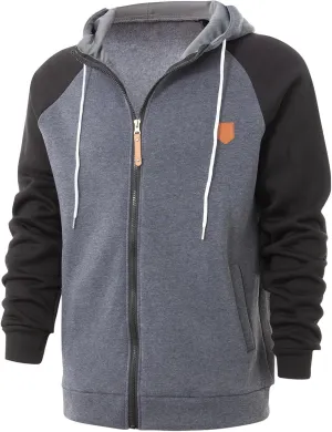Men's Hoodies Fashion Hooded Sweatshirts Training Long Sleeve Hoodies Casual Zip Up Hoodies Fall Pullover