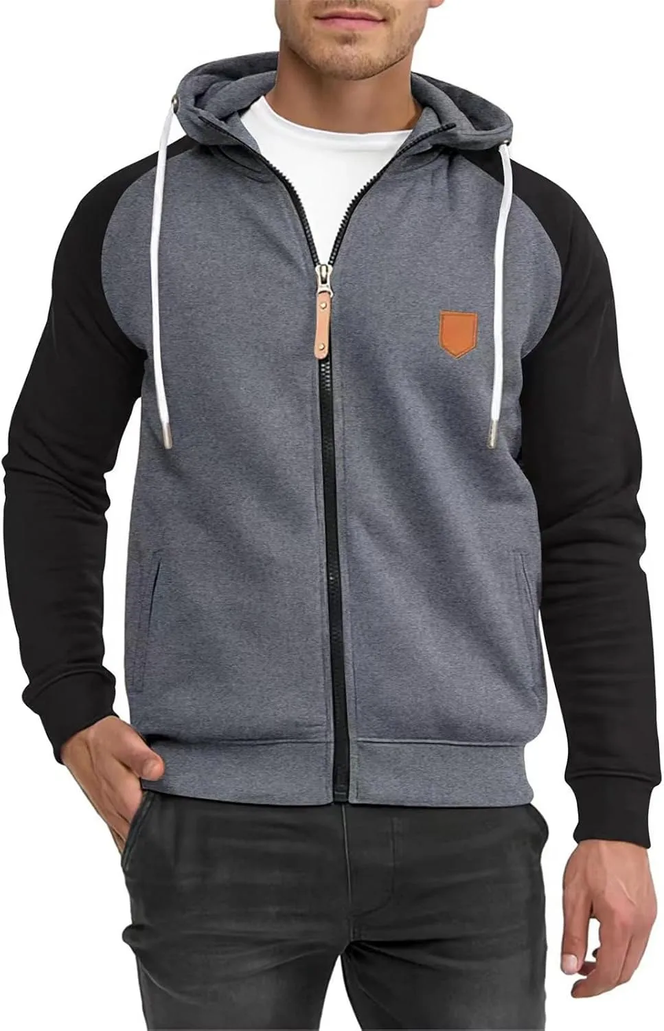 Men's Hoodies Fashion Hooded Sweatshirts Training Long Sleeve Hoodies Casual Zip Up Hoodies Fall Pullover