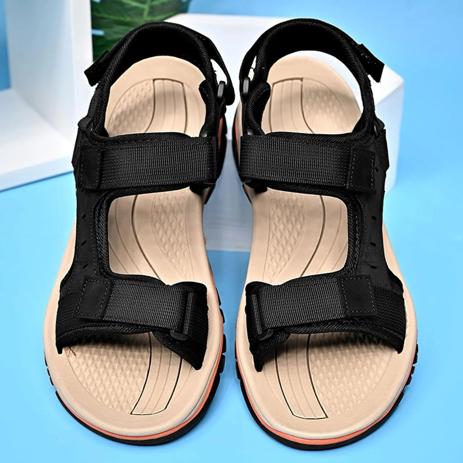 Men's Open Toe Sport Sandals for Summer Casual Walking Beach Outdoor Comfortable Lightweight Hiking Sandal with Arch Support