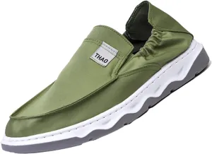 Men's Slip on lce Silk Comfortable Loafers,Vintage Flat Comfy Boat Shoes Lightweight Canvas Non-Slip Fashion Sneakers Walking Shoes