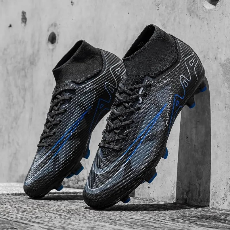 Men's Soccer Shoes Football Cleats High-Tops Lace-Up Non-Slip Spikes Indoor Outdoor Sports Athletic Baseball Lacrosse Sneaker