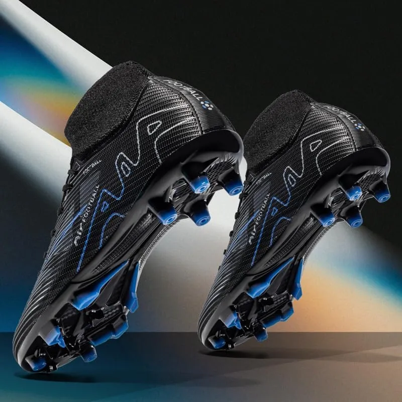 Men's Soccer Shoes Football Cleats High-Tops Lace-Up Non-Slip Spikes Indoor Outdoor Sports Athletic Baseball Lacrosse Sneaker