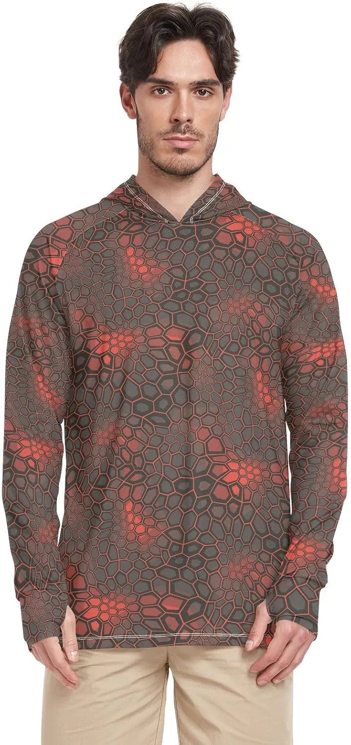 Men's Sun Protection Hoodie Long Sleeve Camo Mens Sun Shirts UPF 50  Beach Hoodies UV Rashguard for Men